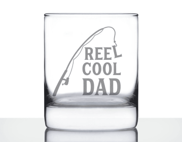 Reel Cool Dad Whiskey Rocks Glass - Fishing Gifts and Decor