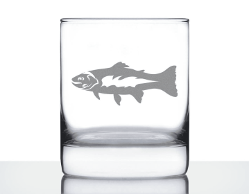 Trout Whiskey Rocks Glass - Fishing Gifts and Decor