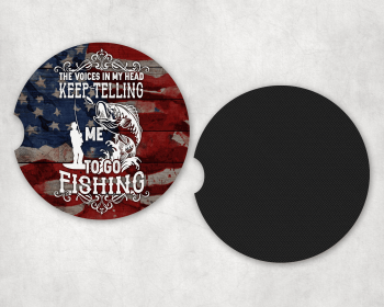 Fishing Neoprene Car Coaster Set (Color: 3049-195, size: )