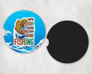 Fishing Neoprene Car Coaster Set (Color: 3589-5684, size: )
