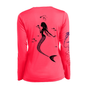 Mermaid Drawing (Color: HOT CORAL, size: X Small)