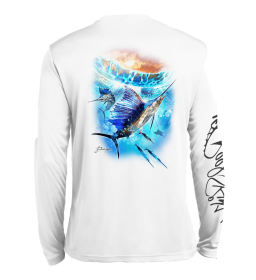 Sailfish Slash by Brian Kalt (Color: White, size: 2X Large)