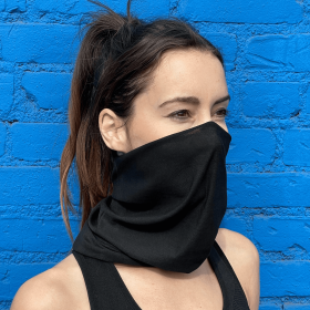 Hemless Neck Gaiter for Outdoor Activities (Color: Black, size: )