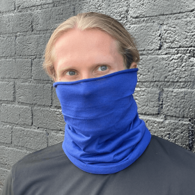 Hemless Neck Gaiter for Outdoor Activities (Color: Blue, size: )