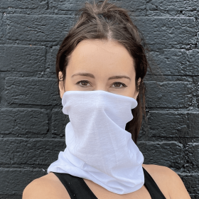 Hemless Neck Gaiter for Outdoor Activities (Color: White, size: )