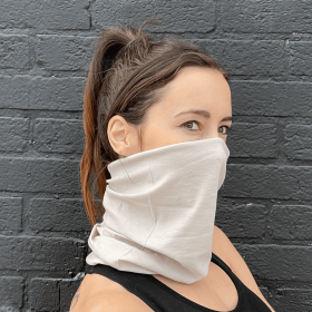 Hemless Neck Gaiter for Outdoor Activities (Color: Grey, size: )