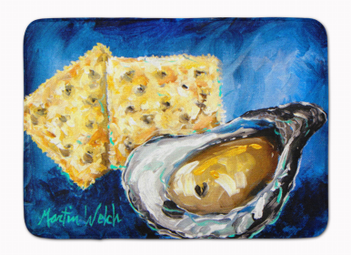 Sealife Themed Art/Painting Machine Washable Memory Foam Mat (Color: Oysters Two Crackers, size: 27 x 19)