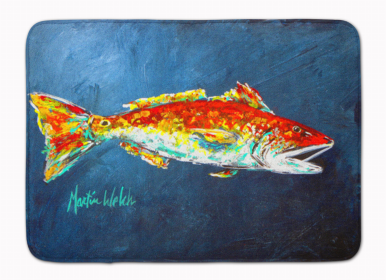 Sealife Themed Art/Painting Machine Washable Memory Foam Mat (Color: Red Fish Red for Jarett, size: 27 x 19)
