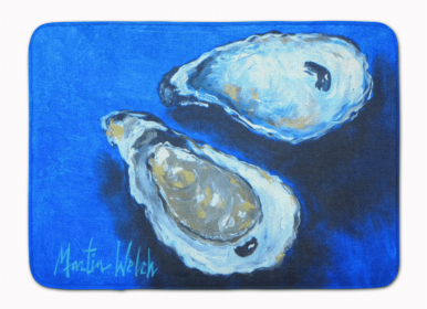 Sealife Themed Art/Painting Machine Washable Memory Foam Mat (Color: Oysters Seafood Four, size: 27 x 19)