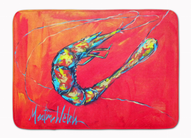 Sealife Themed Art/Painting Machine Washable Memory Foam Mat (Color: Shrimp Seafood Three, size: 27 x 19)