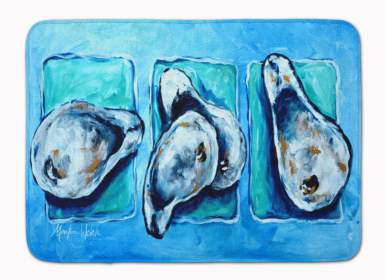 Sealife Themed Art/Painting Machine Washable Memory Foam Mat (Color: Oysters, size: 27 x 19)
