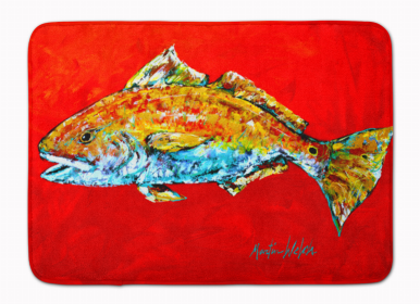 Sealife Themed Art/Painting Machine Washable Memory Foam Mat (Color: Red Fish Red Head, size: 27 x 19)
