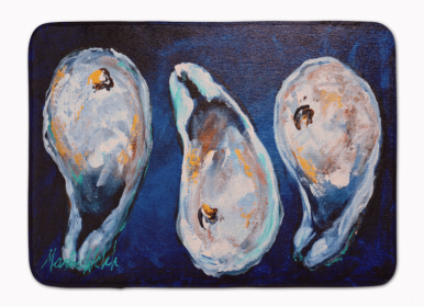 Sealife Themed Art/Painting Machine Washable Memory Foam Mat (Color: Oysters Give Me More, size: 27 x 19)