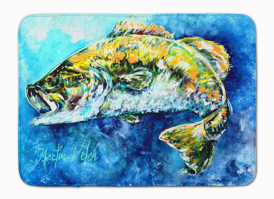 Sealife Themed Art/Painting Machine Washable Memory Foam Mat (Color: Bobby Bass, size: 27 x 19)