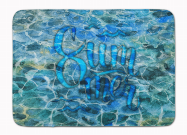 Sealife Themed Art/Painting Machine Washable Memory Foam Mat (Color: Summer Under Water, size: 27 x 19)