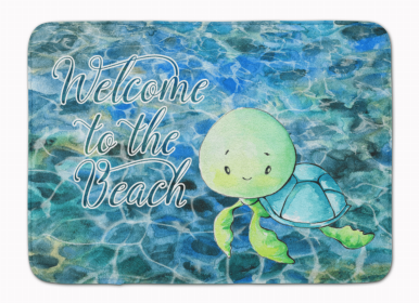 Sealife Themed Art/Painting Machine Washable Memory Foam Mat (Color: Turtles 1, size: 27 x 19)