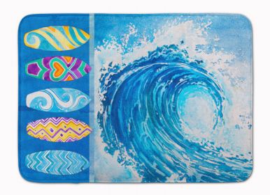 Sealife Themed Art/Painting Machine Washable Memory Foam Mat (Color: Fish & Marine 2, size: 27 x 19)