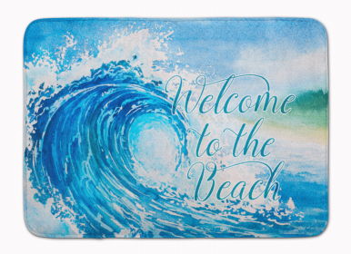 Sealife Themed Art/Painting Machine Washable Memory Foam Mat (Color: Fish & Marine 3, size: 27 x 19)