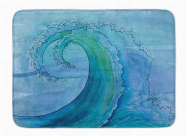Sealife Themed Art/Painting Machine Washable Memory Foam Mat (Color: Fish & Marine, size: 27 x 19)