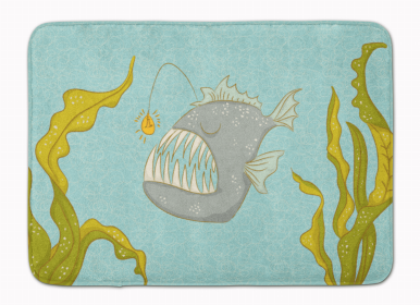 Sealife Themed Art/Painting Machine Washable Memory Foam Mat (Color: Frog Fish, size: 27 x 19)