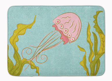 Sealife Themed Art/Painting Machine Washable Memory Foam Mat (Color: Jelly Fish, size: 27 x 19)