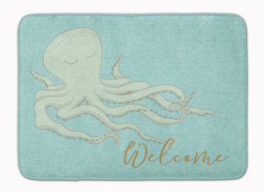 Sealife Themed Art/Painting Machine Washable Memory Foam Mat (Color: Octopus Welcome, size: 27 x 19)