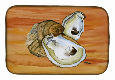 Sealife Themed Dish Drying Mat (Color: Oyster Hot and Spicy, size: 14 x 21)