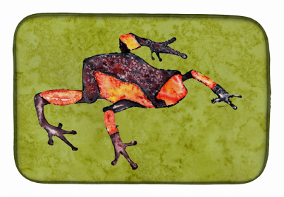 Sealife Themed Dish Drying Mat (Color: Frog, size: 14 x 21)