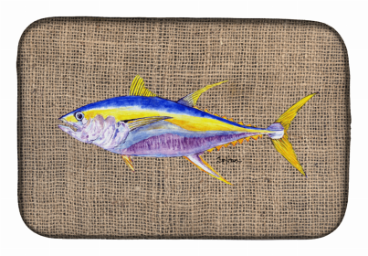 Sealife Themed Dish Drying Mat (Color: Fish 2, size: 14 x 21)
