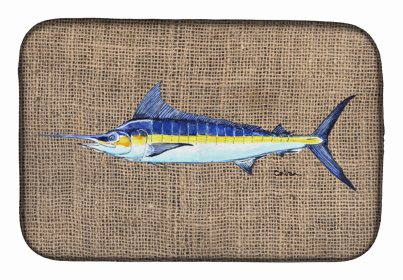 Sealife Themed Dish Drying Mat (Color: Marlin, size: 14 x 21)
