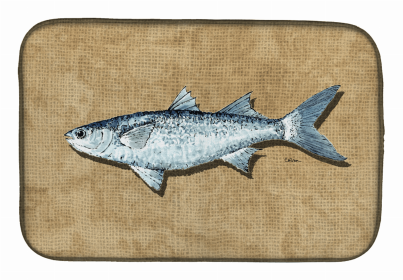 Sealife Themed Dish Drying Mat (Color: Mullet, size: 14 x 21)