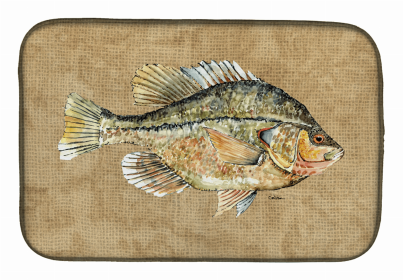 Sealife Themed Dish Drying Mat (Color: Croppie, size: 14 x 21)