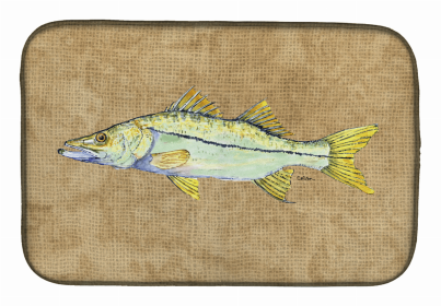 Sealife Themed Dish Drying Mat (Color: Snook2, size: 14 x 21)
