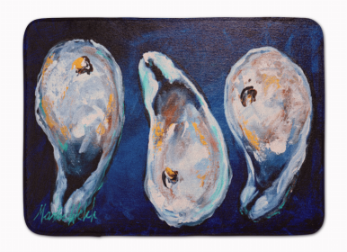Sealife Themed Art/Painting Machine Washable Memory Foam Mat (size: 27 x 19Oysters Give Me More)