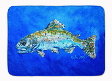 Sealife Themed Art/Painting Machine Washable Memory Foam Mat (size: 27 x 19Fish Headed Downstream)