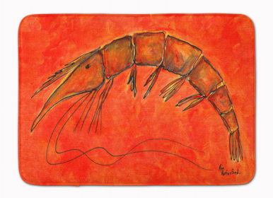 Sealife Themed Art/Painting Machine Washable Memory Foam Mat (size: 27 x 19Shrimp)