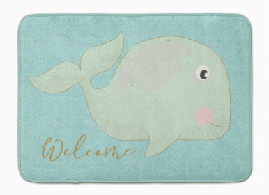 Sealife Themed Art/Painting Machine Washable Memory Foam Mat (size: 27 x 19Whale Welcome)