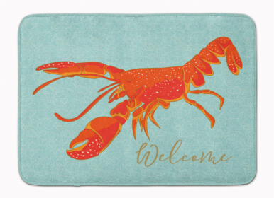Sealife Themed Art/Painting Machine Washable Memory Foam Mat (size: 27 x 19Lobster Welcome)