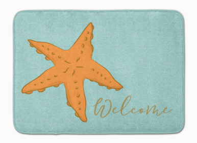 Sealife Themed Art/Painting Machine Washable Memory Foam Mat (size: 27 x 19Starfish Welcome)