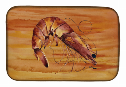 Sealife Themed Dish Drying Mat (size: 14 x 21Cooked Shrimp Spicy Hot)