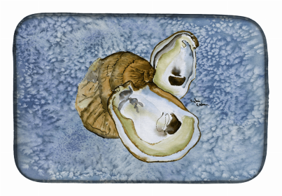 Sealife Themed Dish Drying Mat (size: 14 x 21Oyster Cool Blue Water)