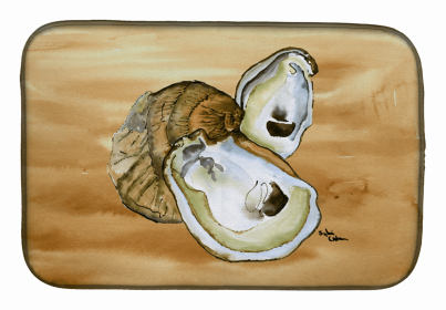 Sealife Themed Dish Drying Mat (size: 14 x 21Oyster  Sandy B)