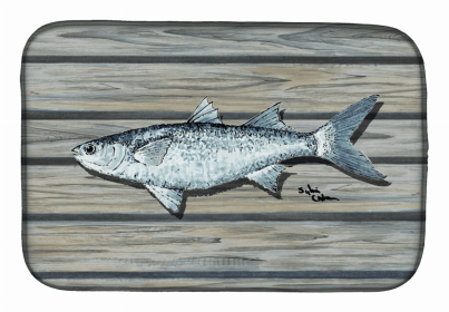 Sealife Themed Dish Drying Mat (size: 14 x 21Mullet Fish on Pier)