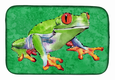 Sealife Themed Dish Drying Mat (size: 14 x 21Green Tree Frog)