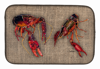 Sealife Themed Dish Drying Mat (size: 14 x 21Crawfish)