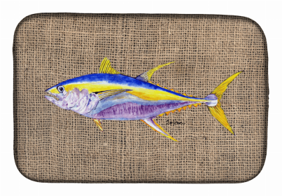 Sealife Themed Dish Drying Mat (size: 14 x 21Fish 2)