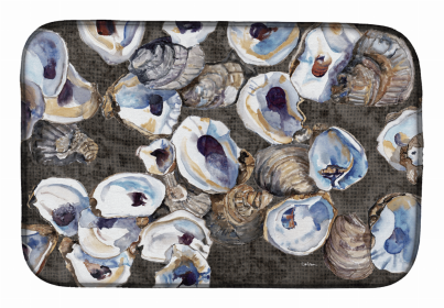 Sealife Themed Dish Drying Mat (size: 14 x 21Oysters Bunch)