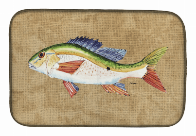 Sealife Themed Dish Drying Mat (size: 14 x 21Rainbow Trout)