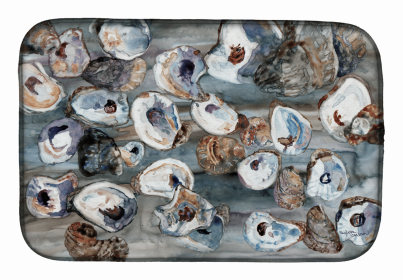 Sealife Themed Dish Drying Mat (size: 14 x 21Bunch of Oysters)